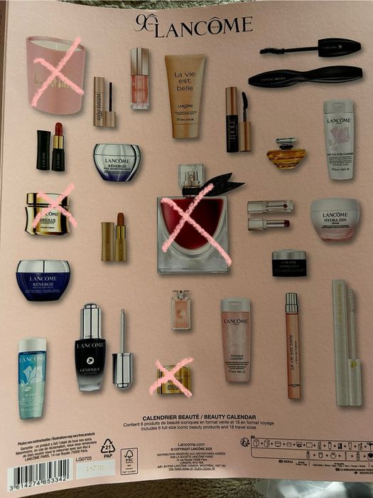 lancome calendar mini продукти