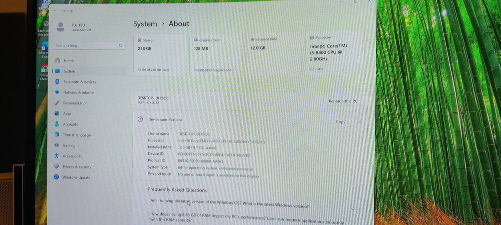 Fujitsu esprimo i5 8400