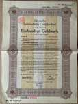 titlu stat 100 Goldmark  1925 Germania bond marci aur  neincasat