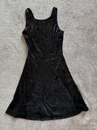 Rochie neagră H&m, mărimea 34, catifea subțire