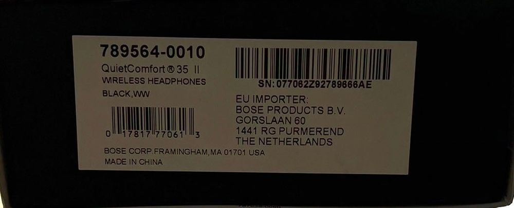 Продавам безжични слушалки Bose QC35 II в перфектно състояние.