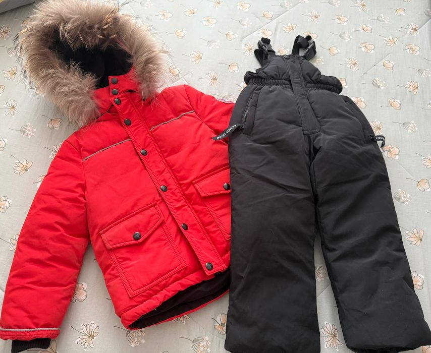 Зимний детский пуховик+комбинезон