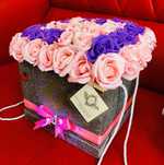 Buchet glitter cu trandafiri artificiali