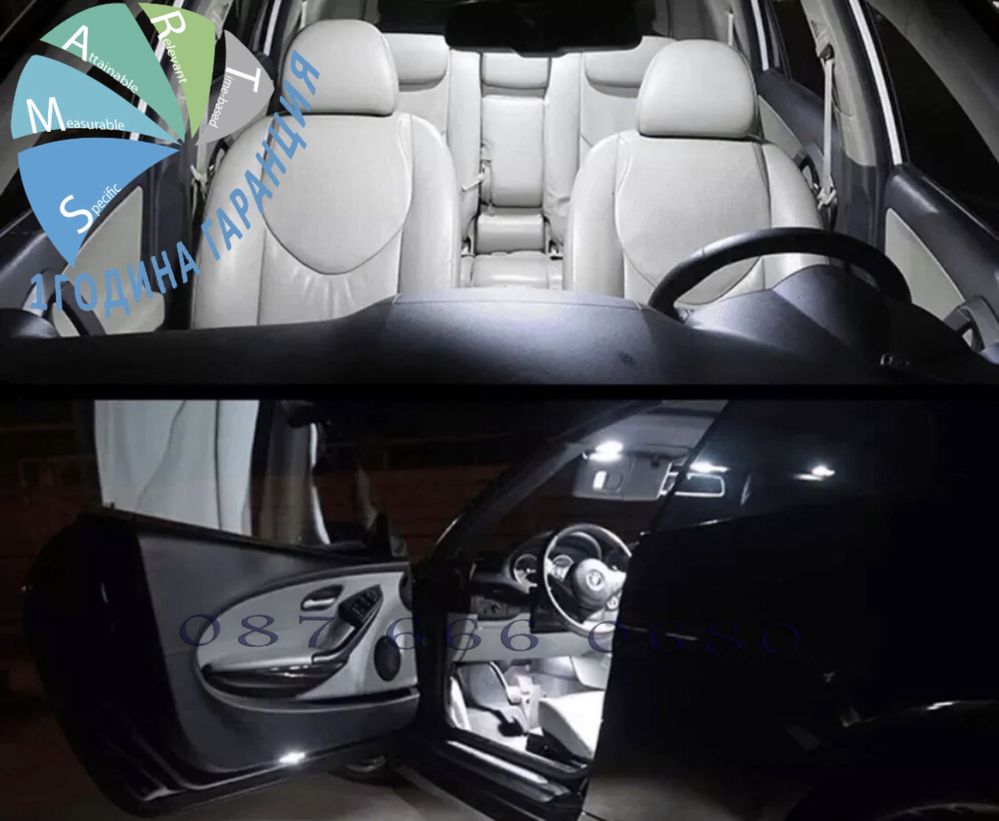 LED крушки СЕТ VW Golf 2 3 4 5 6 7 V lV голф интериор xenon плафон gti