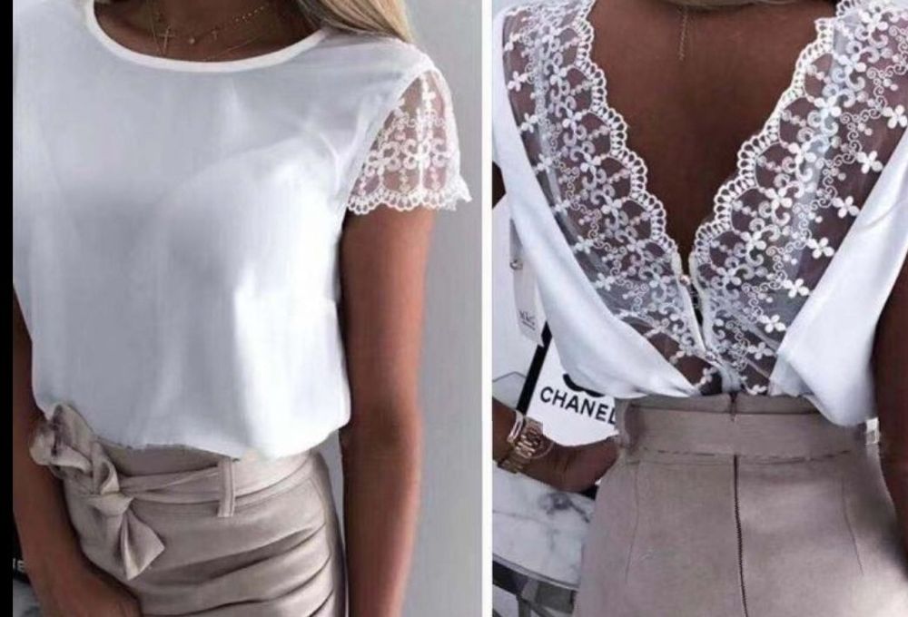 Tricou alb spate gol