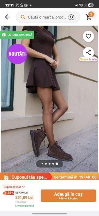 Ghete din piele naturala, întoarsă