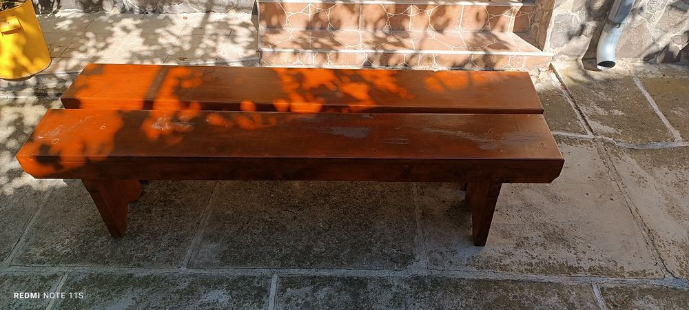 Bancă de lemn pentru terasă