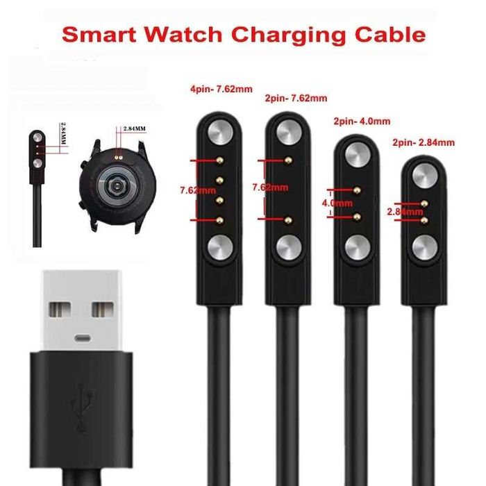 Incarcator cu cablu magnetic 2 si 4 pini smartwatch, casti, ochelari