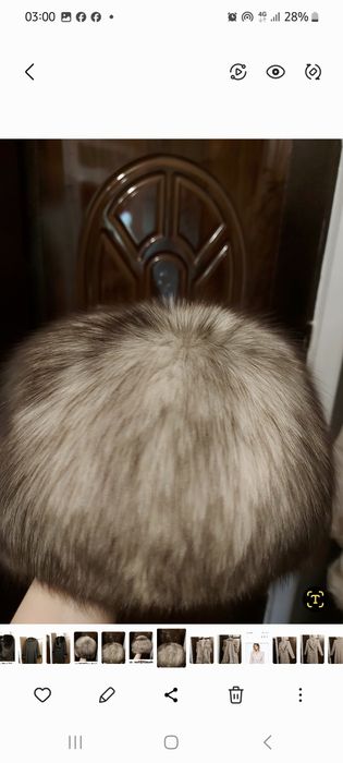 Vând căciulă vulpe argintie