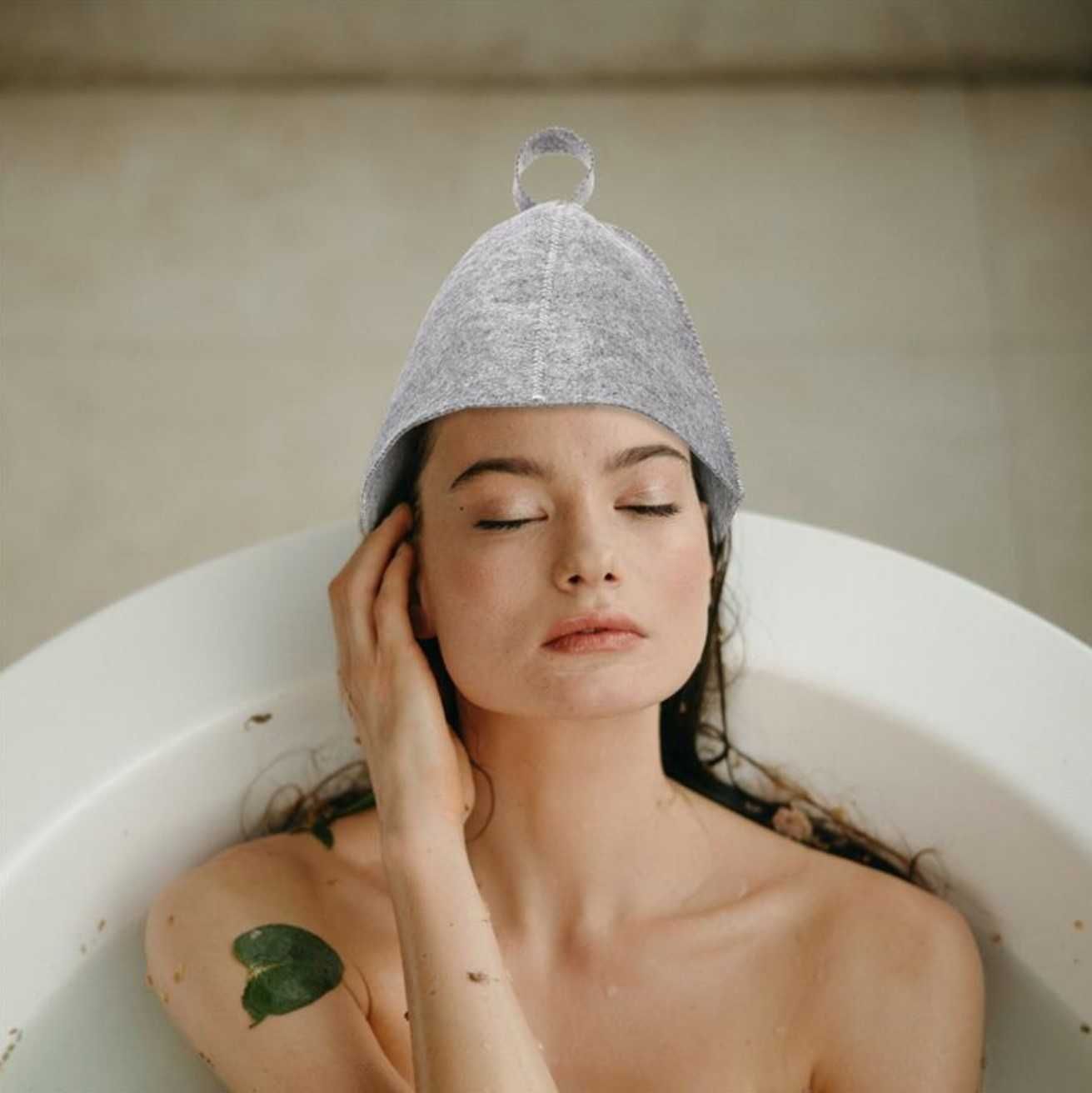 Предпазваща шапка за сауна и парна баня от 100% вълна