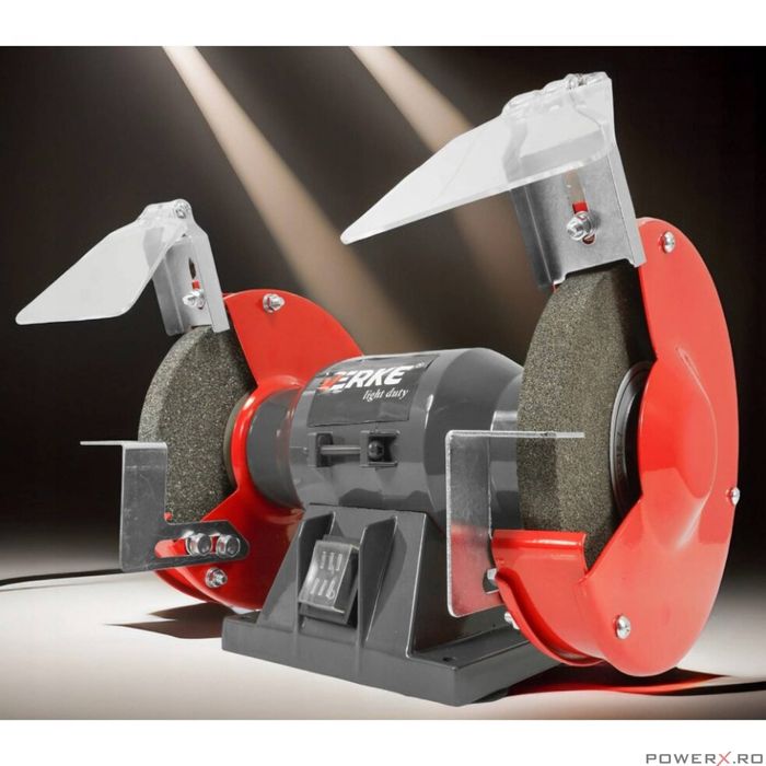 Polizor de banc cu 2 pietre 150mm 200W, lampa led, Verke