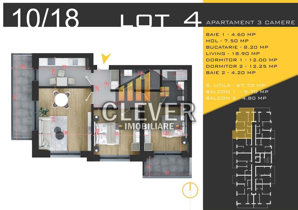 Apartament 3 camere-Metrou Teclu-Theodor Pallady-Sector 3
