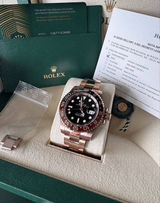 Rolex GMT-Master II Rose Gold Rootbeer fullset