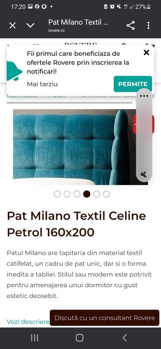 Pat Milano ( rovere) textil celine petrol 160x200