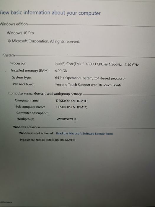 Microsoft surface core I5 ssd 128 gb