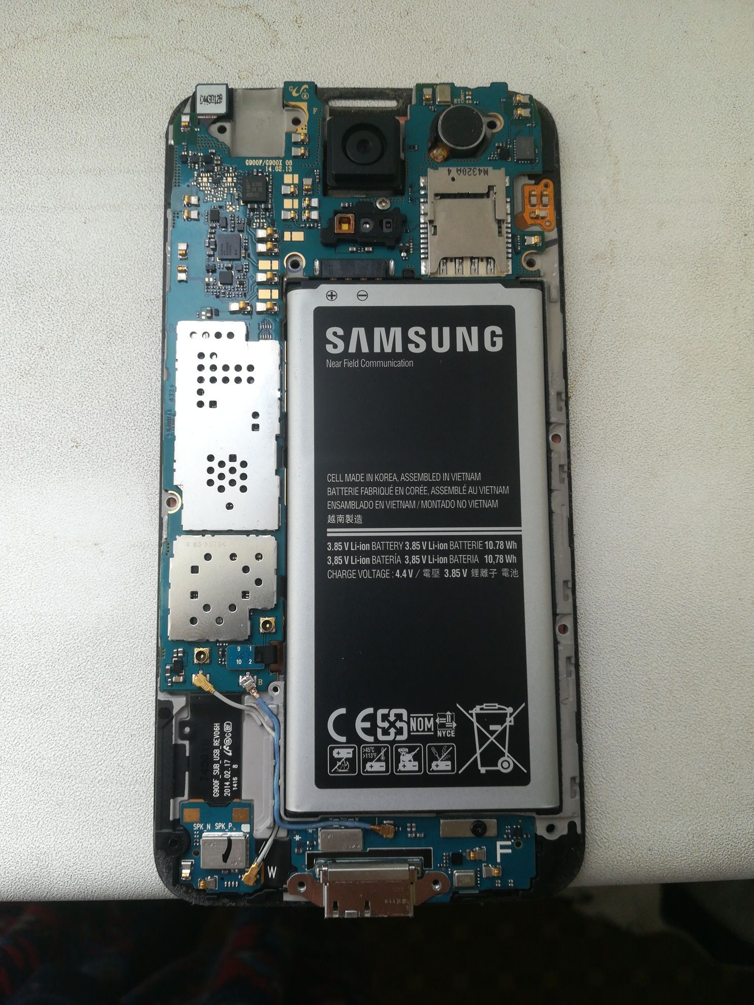 Samsung S5 placa de baza baterie rama capac