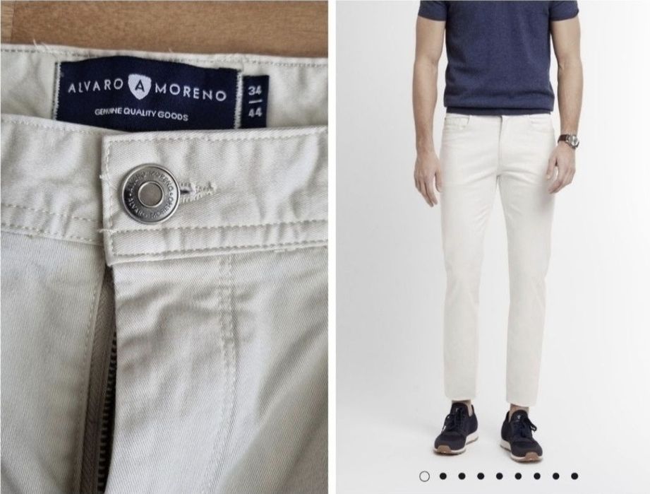 Pantaloni Alvaro Moreno, Lux Italia Pic Pic Blanco - W34 (Fit 33)