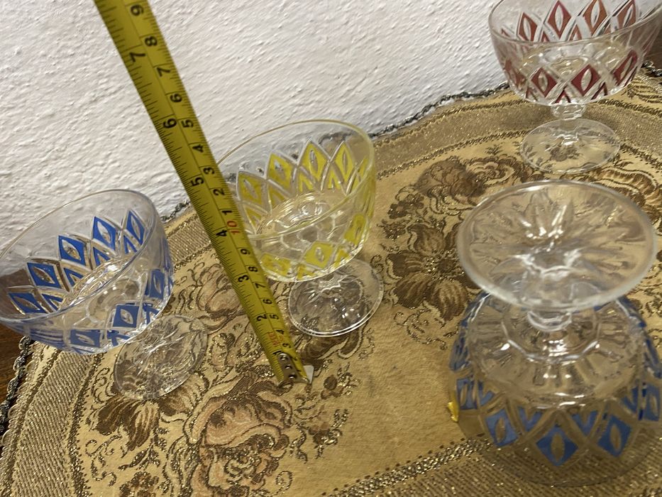 Винтидж кристални чаши 1950 1970 ръчна украса колекция