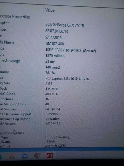 PC i5-6402P - 2.80GHz , GTX 750 TI - 2GB GDDR5 , RAM 12 GB DDR4