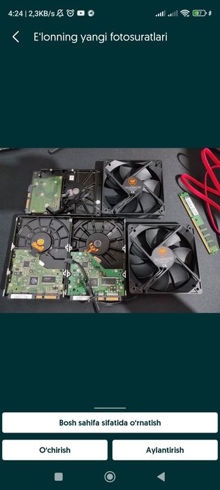 Cougar cpu Prossesor kuler, hdd, s10 ram hammasi srochna soti