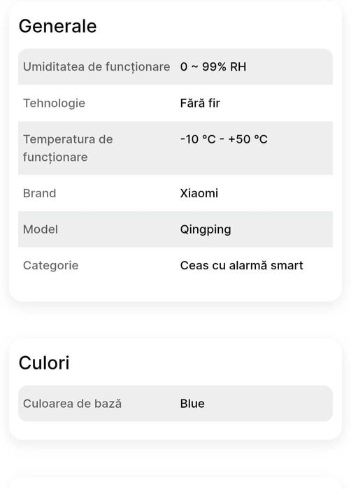 ceas smart, termohigrometru wireless Qingping