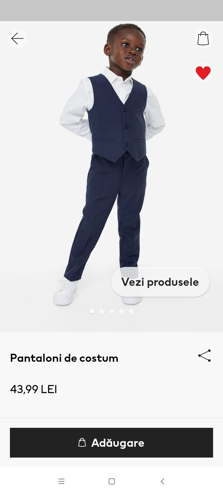 Sacou Mayoral, pantaloni și cămașa H&M, 104 cm