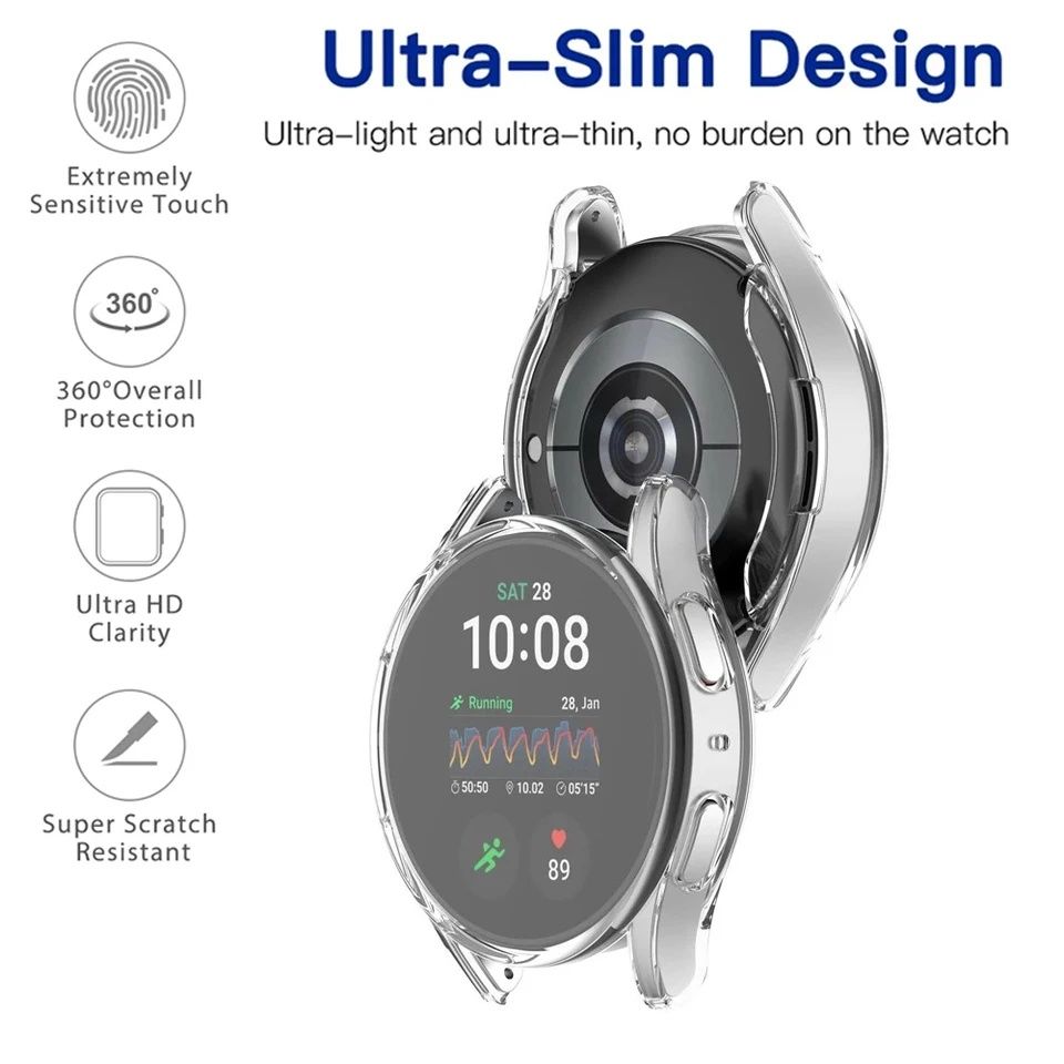 Samsung Galaxy Watch 7 6 / FE / Мек TPU силиконов кейс с протектор