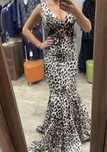 Rochie lunga imprimeu animal print leopard