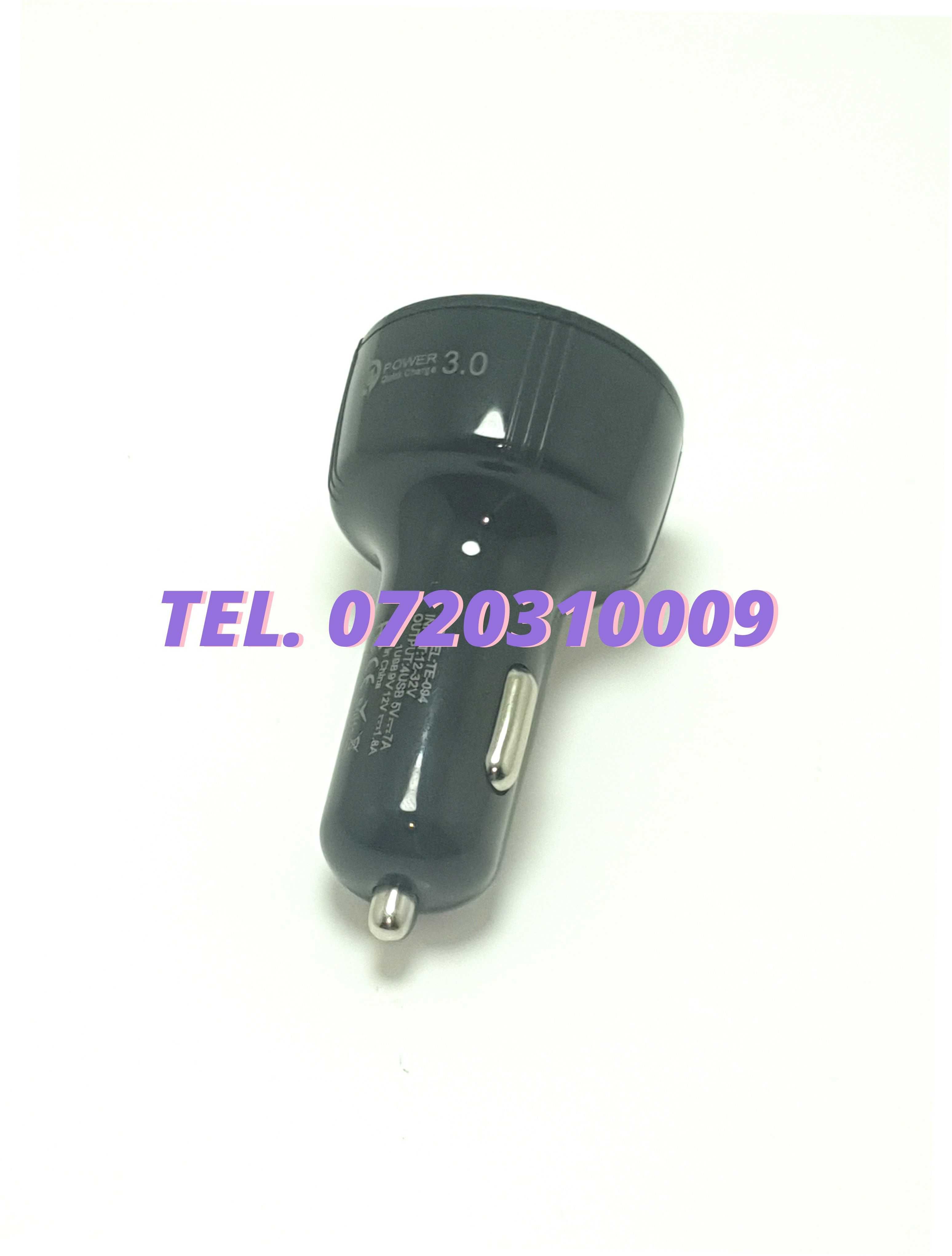 Incarcator Masina Auto 4 Porturi Bricheta Usb Qc Incarcare Rapida