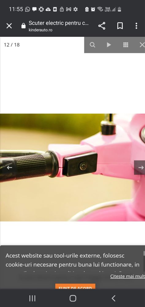 Scuter electric pentru copii roz nou !!!