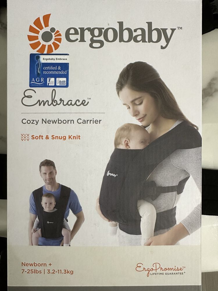 Marsupiu ergonomic Embrace Soft Air Mesh, Wasted Black, Ergobaby