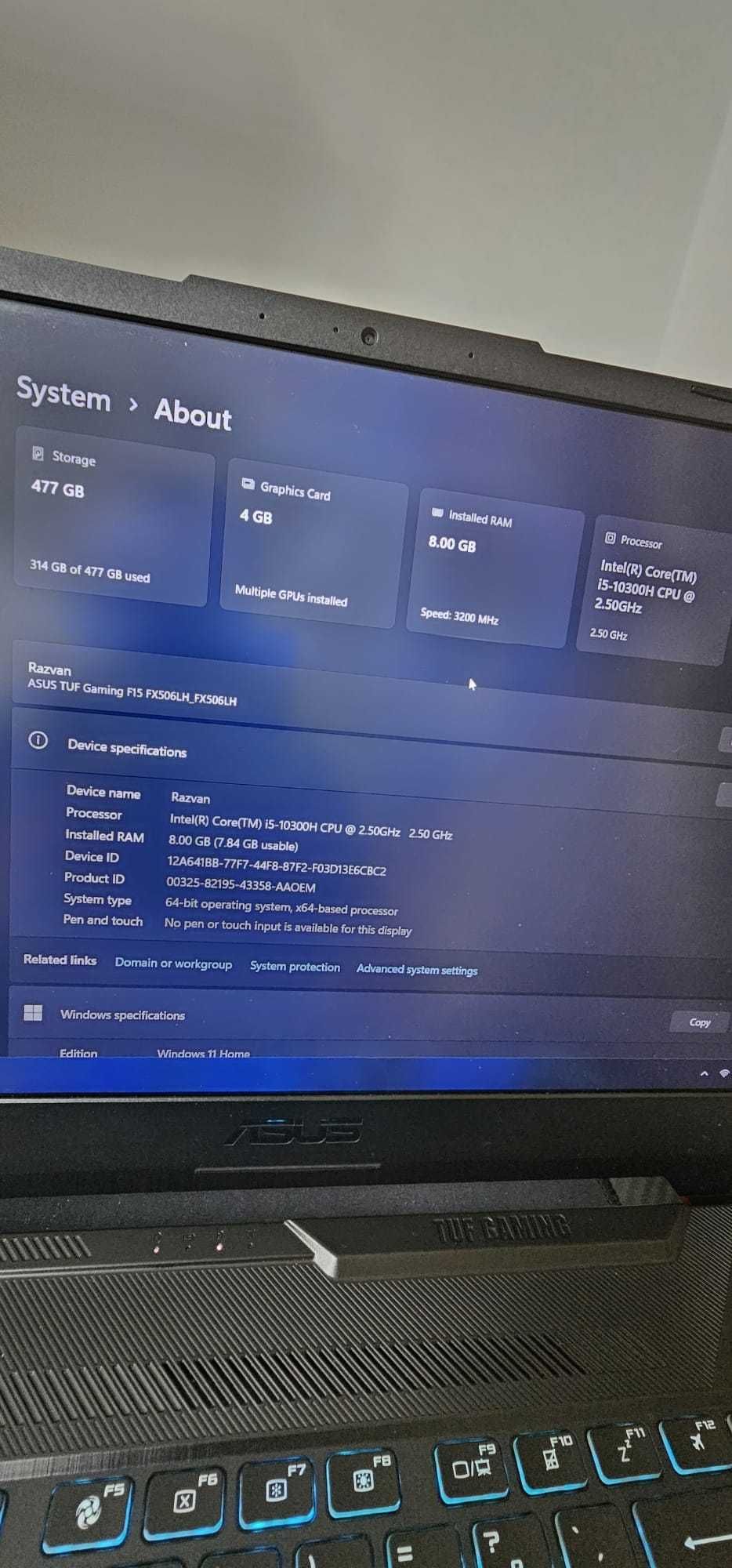 Laptop Gaming ASUS TUF F15 FX506LH