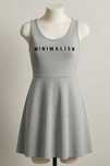 Rochie gri deschis H&M cu mesaj Minimalism, marimea M