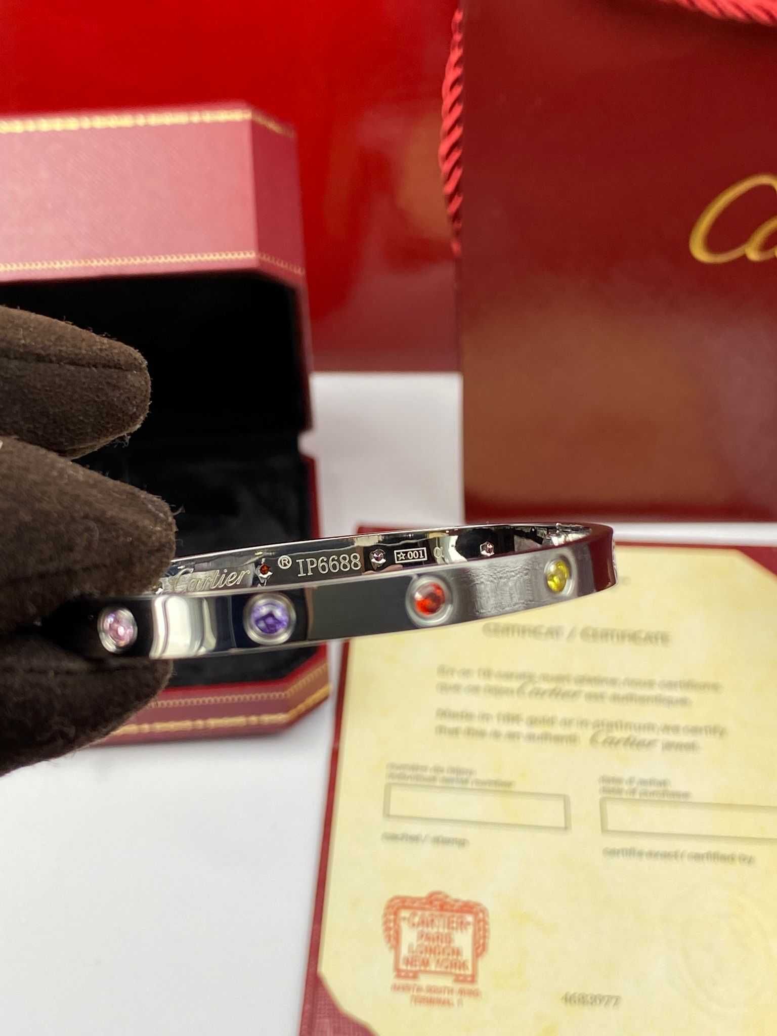 Brățară Cartier LOVE 16 White Gold 585 cu 10 diamante