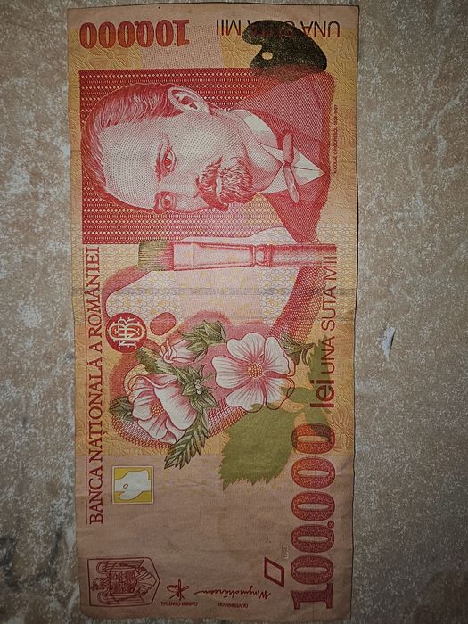 Bancnotă 100.000 lei an 1998 seria A  în stare bună