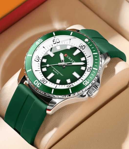 Мъжки часовник – CURREN 8448 – Green - ПРОМОЦИЯ