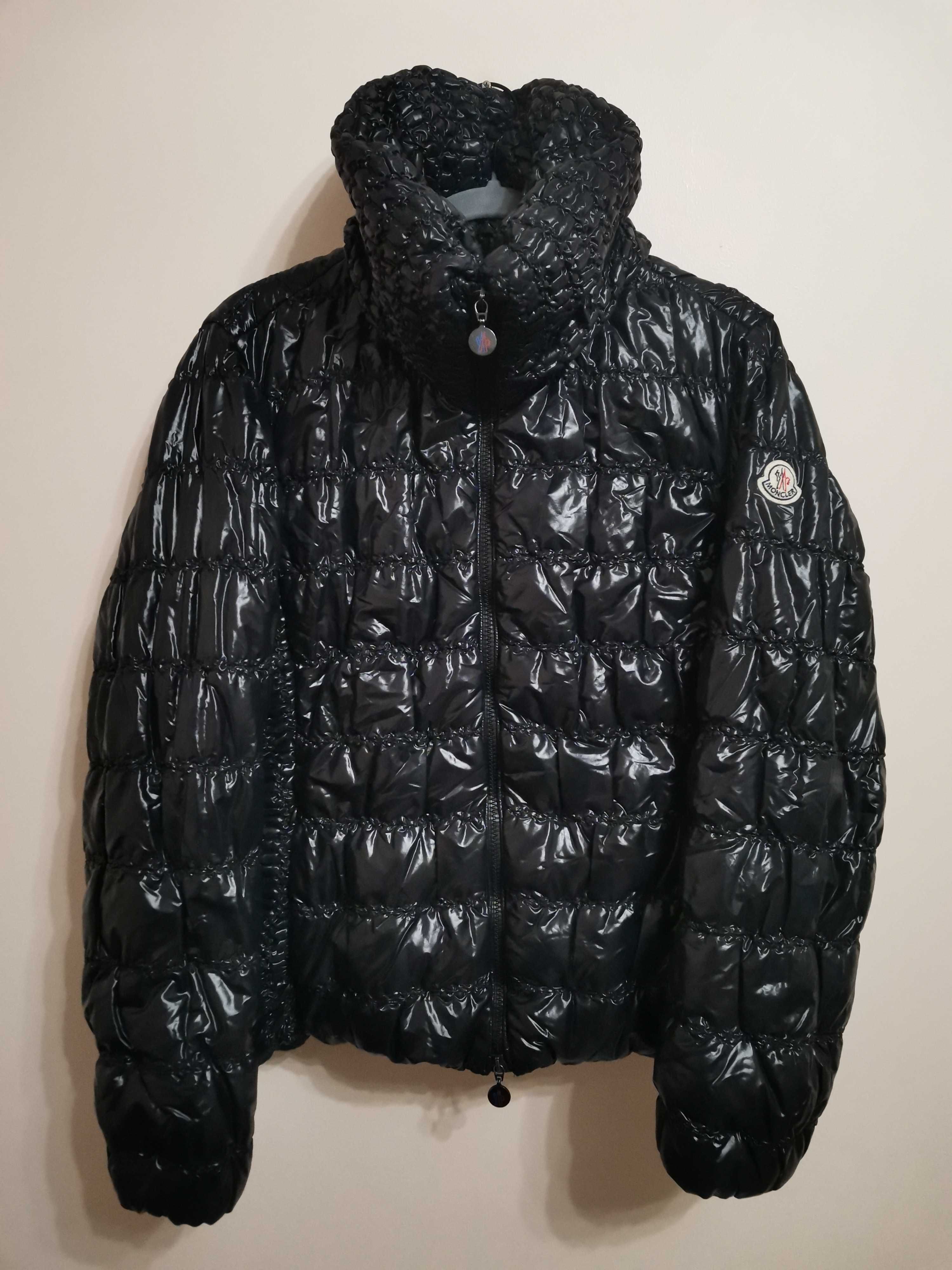 MONCLER "PEARL" Polyamide Black Quilted Down Jacket.