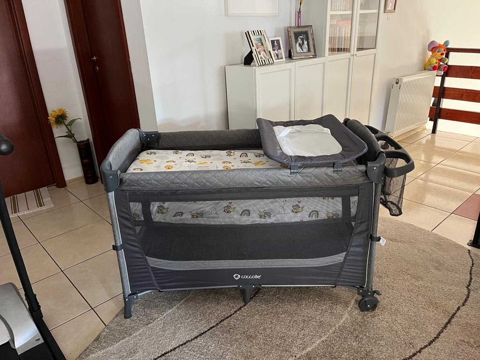 Patut co-sleeper Insieme, Greystone, Coccolle,+SALTEA+Lenjerie 5 piese