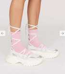 White Lace Up Ballerina Sneaker - Lazy Oaf