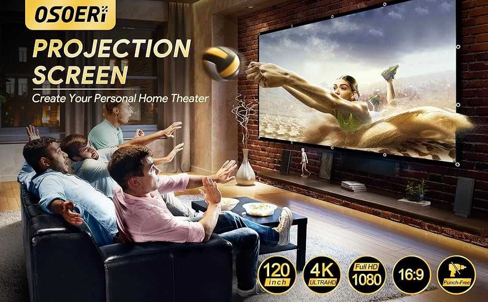 Висококачествен екран за проектори 120 инча, 16:9 от OZOERI