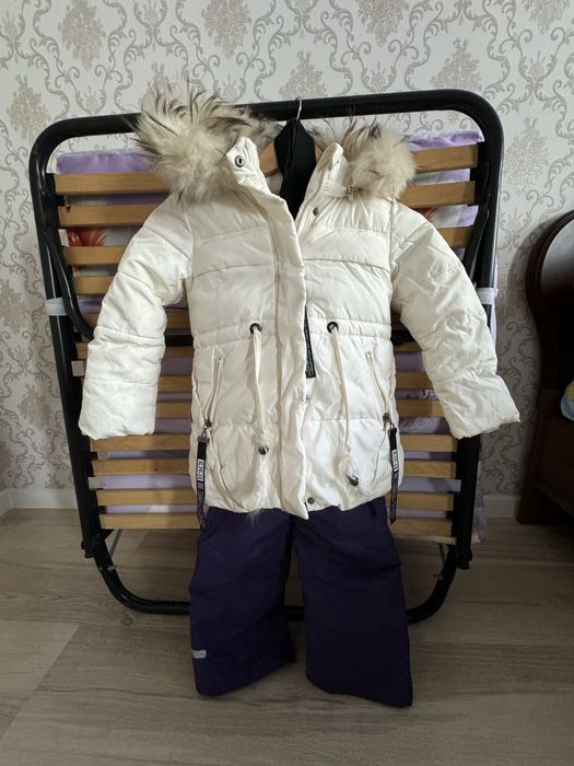 Зимний пуховик для девочки и комбинезон