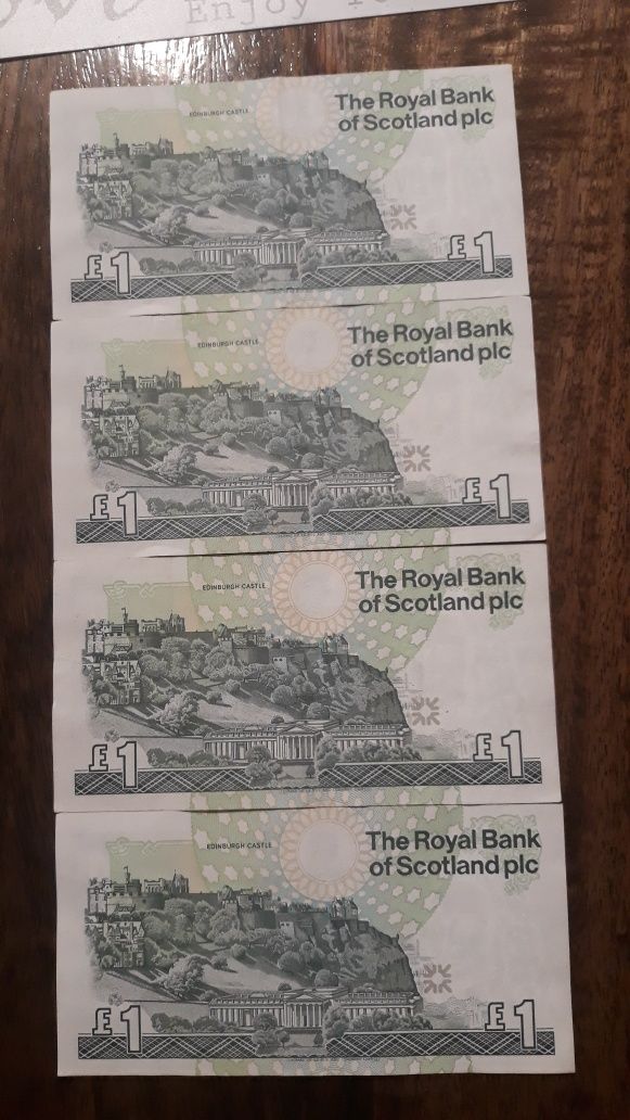 One Pound Scotish STERLING bancnote colecție.