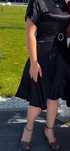 Rochie Nissa  neagra matase satinata