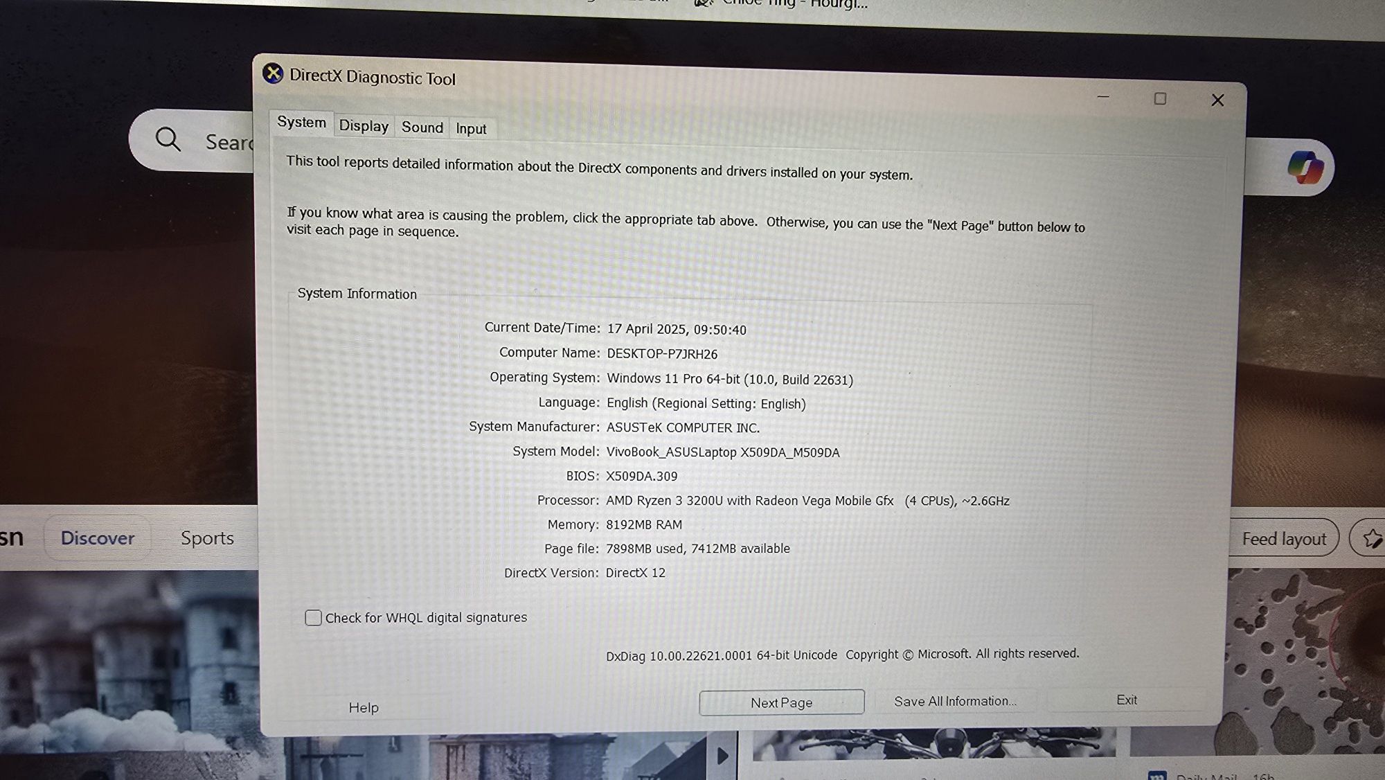 Laptop Asus M509DA