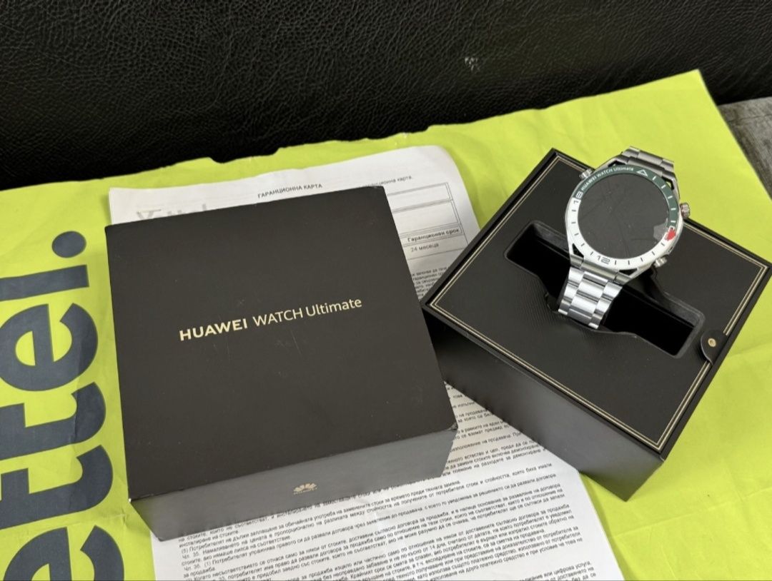 *** КАТО НОВ 48mm Huawei Watch Ultimate Гаранция Yettel 2027 Green