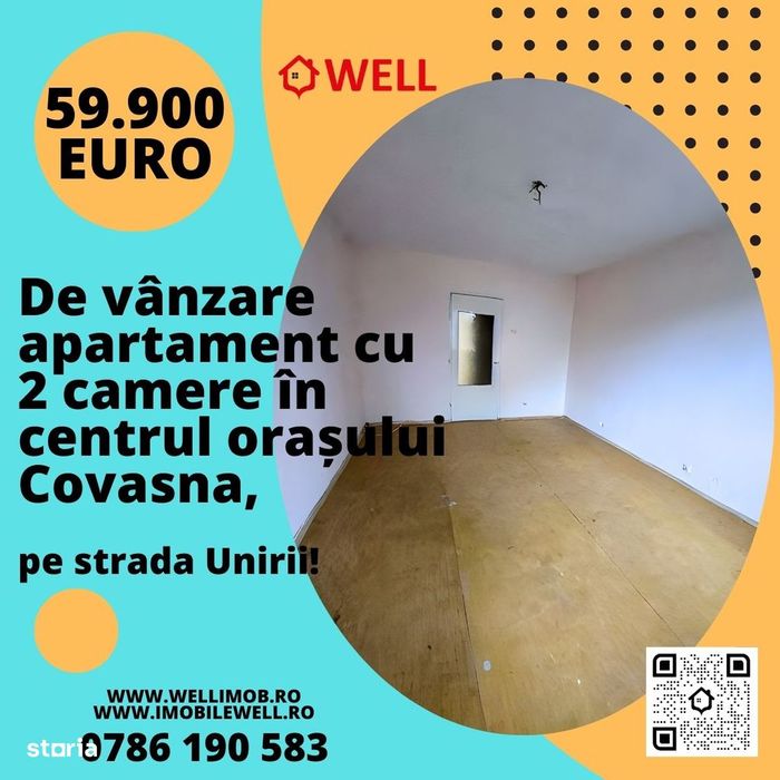 De vânzare apartament cu 2 camere în Covasna, str Unirii!