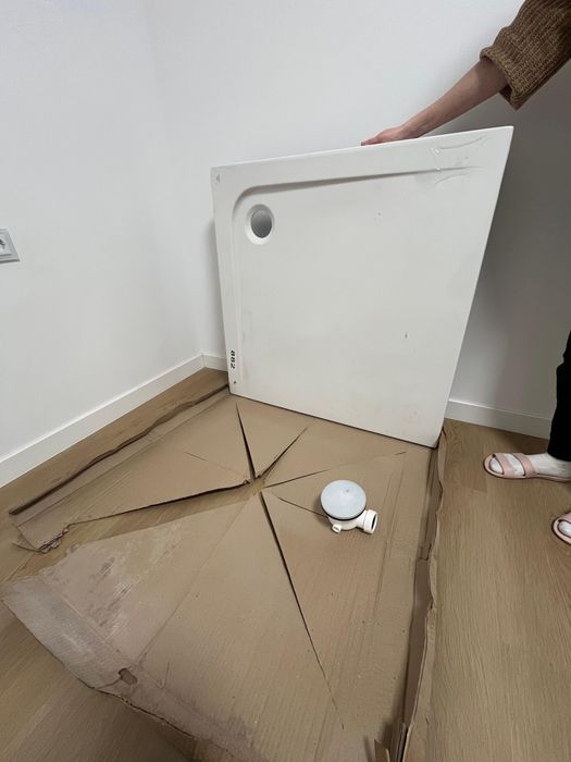 Cadita dus, Ideal Standard, Ultra Flat, patrata, acril, alb, 90x90x4cm