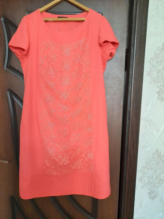 Женское платье, лен, 52 размер