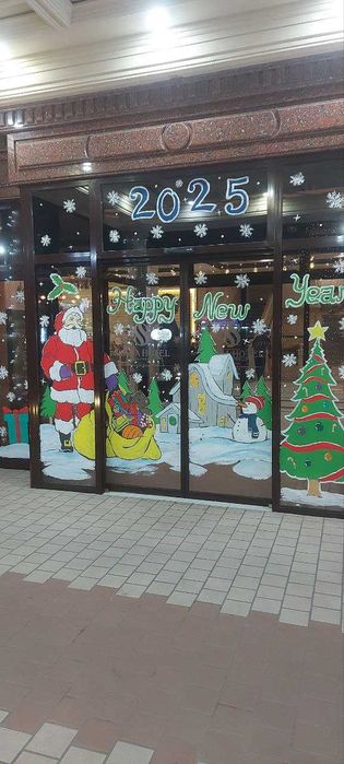 Yangi yil oynaga rasm chizamiz Rassom Рисовать Новый год окно Художник