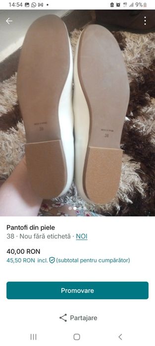 Pantofi piele dama 38